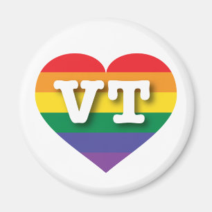 I Liebe Vermont Rainbow Heart Magnet