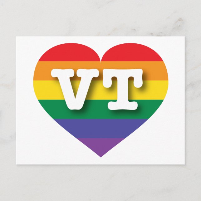 I Liebe Vermont Rainbow Heart Postkarte (Vorderseite)