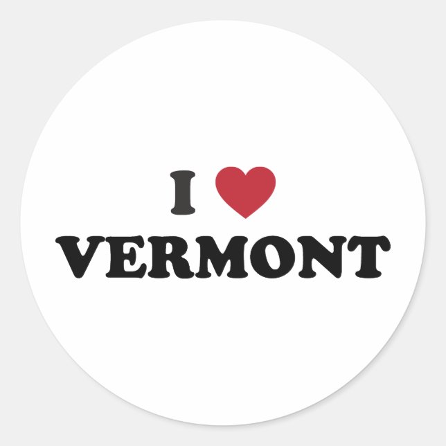 I Liebe Vermont Runder Aufkleber (Vorderseite)
