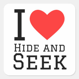 I Liebe verstecken und suchen Quadratischer Aufkleber