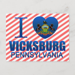 I Liebe Vicksburg, PA Postkarte