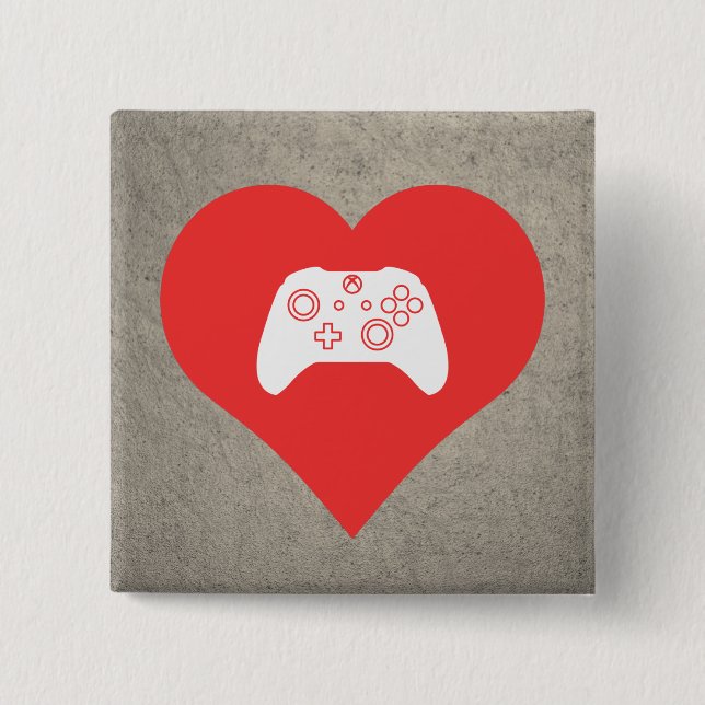 I Liebe-Videospiel-Kontrollen-cooles Symbol Button (Vorderseite)