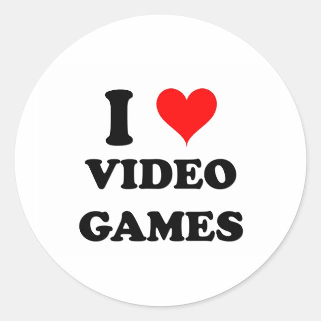 I Liebe Videospiele Runder Aufkleber (Vorderseite)