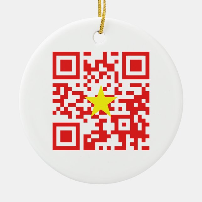 I Liebe Vietnam (Tôi Yêu Viraflot Nam) Flaggencode Keramik Ornament (Vorne)