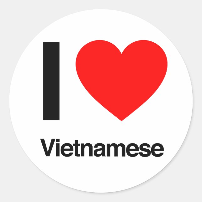 i Liebe vietnamesisch Runder Aufkleber (Vorderseite)
