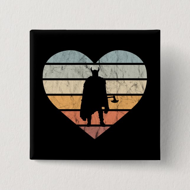 I Liebe Viking Warrior mit Ax Button (Vorderseite)