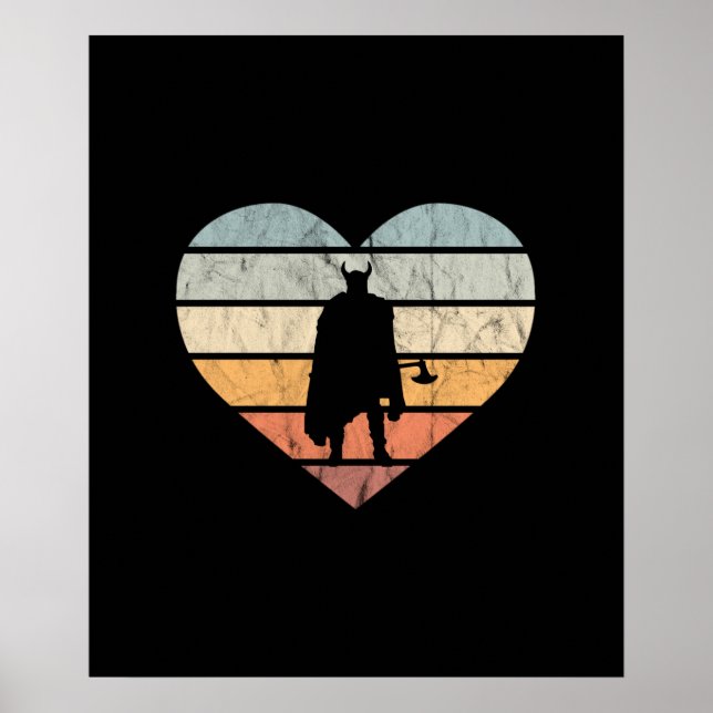 I Liebe Viking Warrior mit Ax Poster (Vorne)