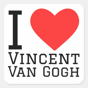 i Liebe Vincent Van Gogh Quadratischer Aufkleber