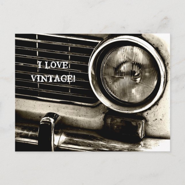 I Liebe Vintag Postkarte (Vorderseite)