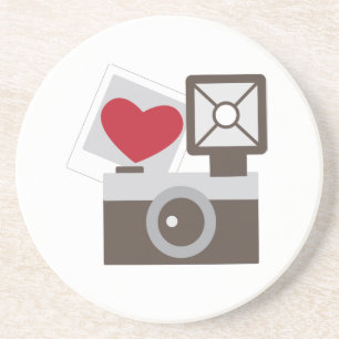 I Liebe-Vintage Kamera Sandstein Untersetzer