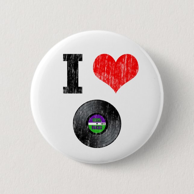 I Liebe-VinylPlatten Button (Vorderseite)