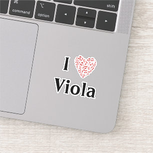I Liebe Viola Alto Clef Rotes Herz Musiknoten Aufkleber