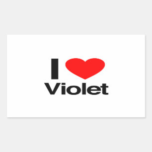 i Liebe violett Rechteckiger Aufkleber