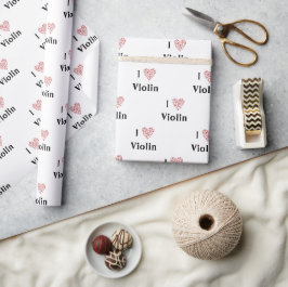 I Liebe Violine Rotes Herz Musiknoten Geschenkpapier