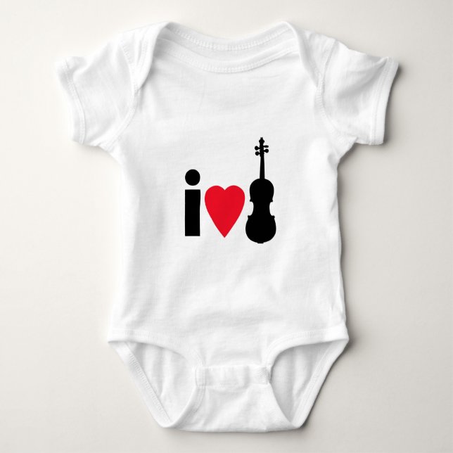 I Liebe-Violinen Baby Strampler (Vorderseite)