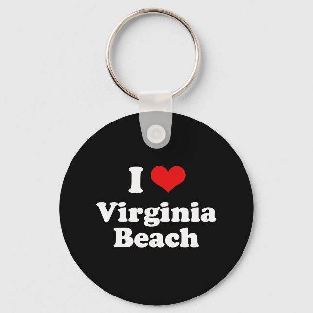 I Liebe Virgina Beach Tshirt White Tshirt Schlüsselanhänger (Vorderseite)