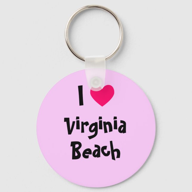 I Liebe Virginia Beach Schlüsselanhänger (Vorderseite)