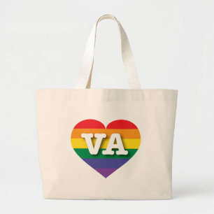 I Liebe Virginia Rainbow Heart Jumbo Stoffbeutel