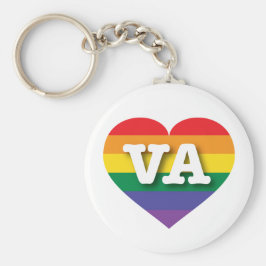 I Liebe Virginia Rainbow Heart Schlüsselanhänger