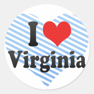 I Liebe Virginia Runder Aufkleber