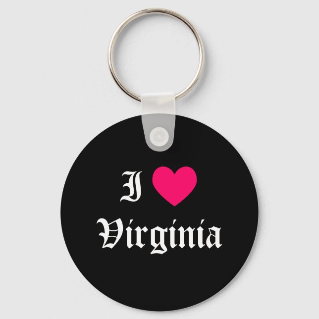 I Liebe Virginia Schlüsselanhänger (Vorderseite)