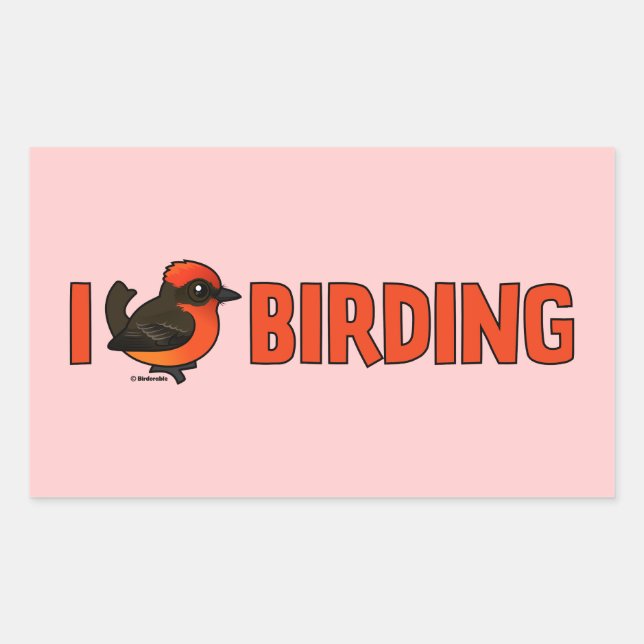 I Liebe Vogelbeobachtung VEFL Rechteckiger Aufkleber (Vorderseite)