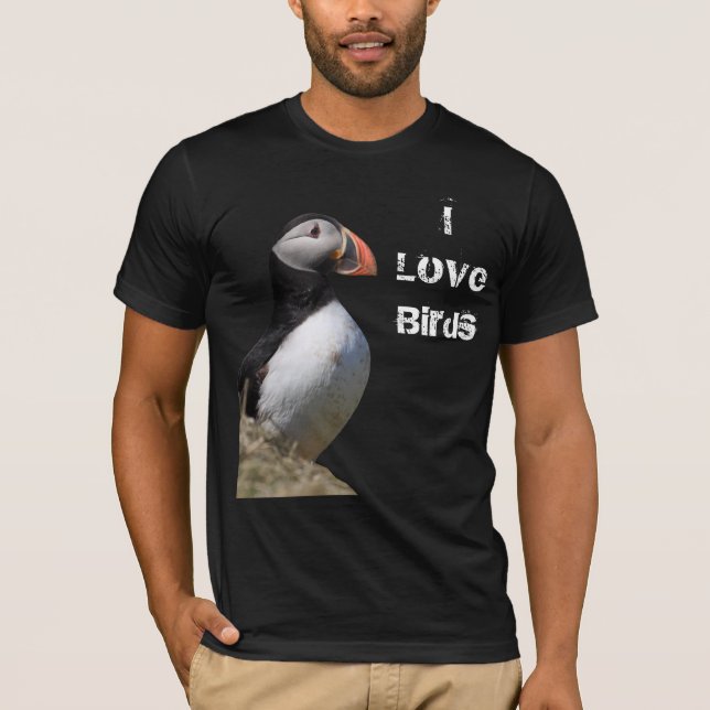 I Liebe-Vögelpuffin-Shirt T-Shirt (Vorderseite)