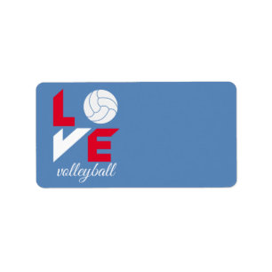 I Liebe Volleyball Adressaufkleber