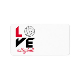 I Liebe Volleyball Adressaufkleber