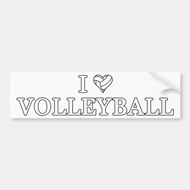 I Liebe Volleyball Autoaufkleber (Vorne)