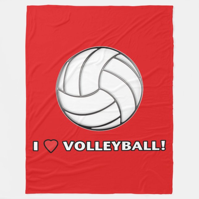 I Liebe-Volleyball Fleecedecke (Vorderseite)