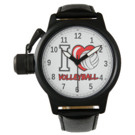 I Liebe Volleyball - Herren-Kronenschützer Armbanduhr