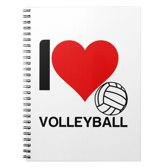 I LIEBE VOLLEYBALL NOTIZBLOCK (Vorderseite)