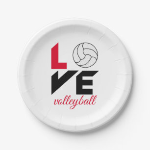 I Liebe Volleyball Pappteller