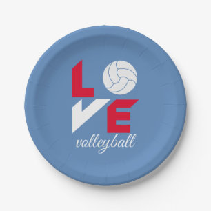 I Liebe Volleyball Pappteller