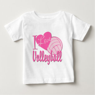 I Liebe Volleyball Pink Baby T-shirt