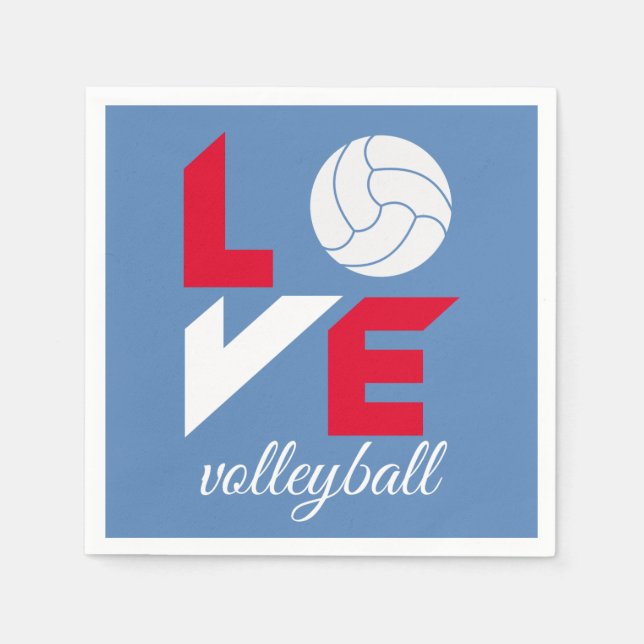 I Liebe Volleyball Serviette (Vorderseite)