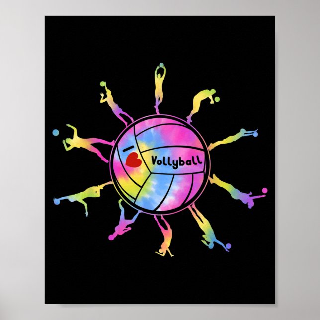 I Liebe Volleyball Sport Krawatte Dey Volleyball F Poster (Vorne)