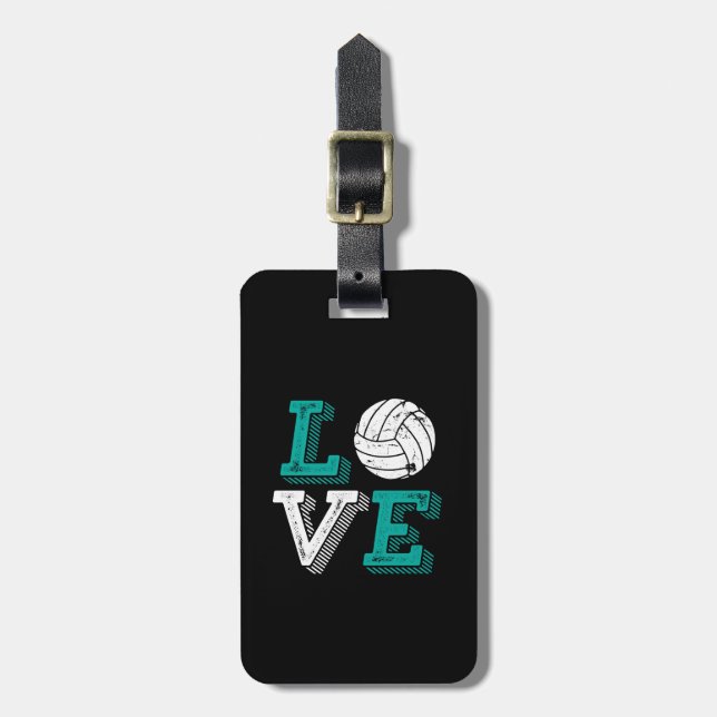I Liebe Volleyball Sportteam Spieler und Trainer Gepäckanhänger (Vorderseite vertikal)