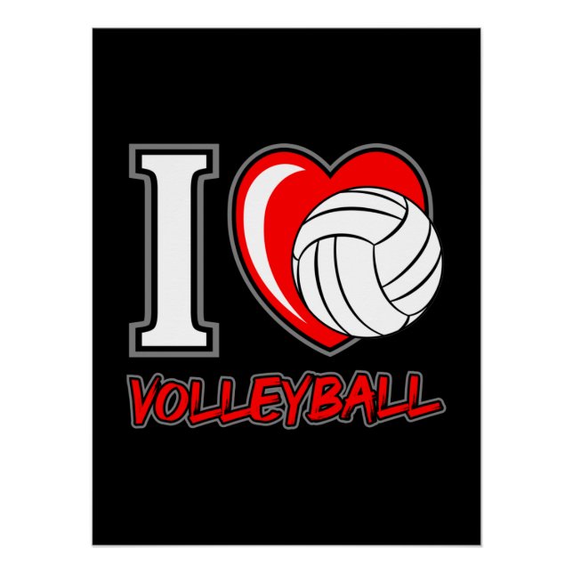 I Liebe Volleyball - Volleyball-Slogans und Zitate Poster (Vorderseite)