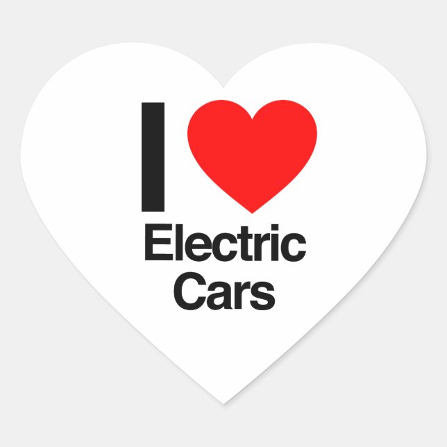i Liebe von Elektrofahrzeugen Herz-Aufkleber (Vorderseite)