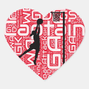 I Liebe von Netball Design Herz-Aufkleber