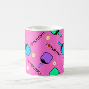 I Liebe von Pickleballs auf niedlich rosa Kaffeetasse
