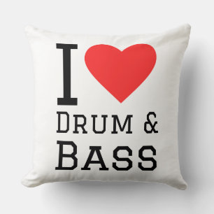 I Liebe von Trommel und Bass Kissen