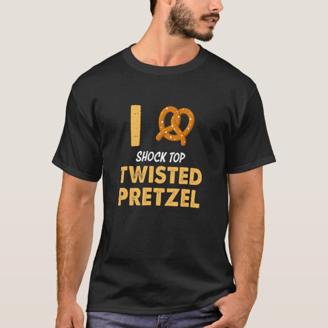 I Liebe Vorrat für geflecktes Bretzel-Bekleid T-Shirt (Vorderseite)