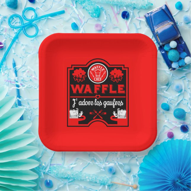 I Liebe Waffles Pappteller (Party)