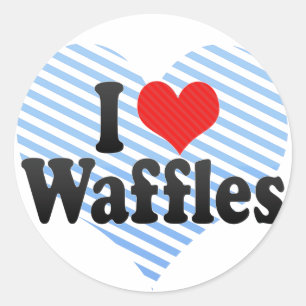 I Liebe Waffles Runder Aufkleber