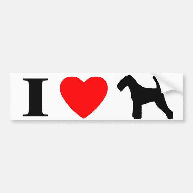 I Liebe-Waliser-Terrier-Autoaufkleber Autoaufkleber (Vorne)