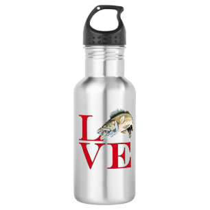 I Liebe Walleye Edelstahlflasche