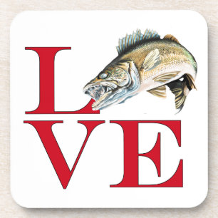 I Liebe Walleye Getränkeuntersetzer